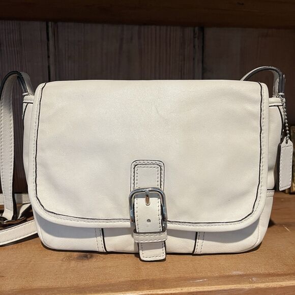 Coach Hadley Leather field bag Chalk Silver Gorgeous F29763 Crossbody Hangtag - Picture 1 of 13